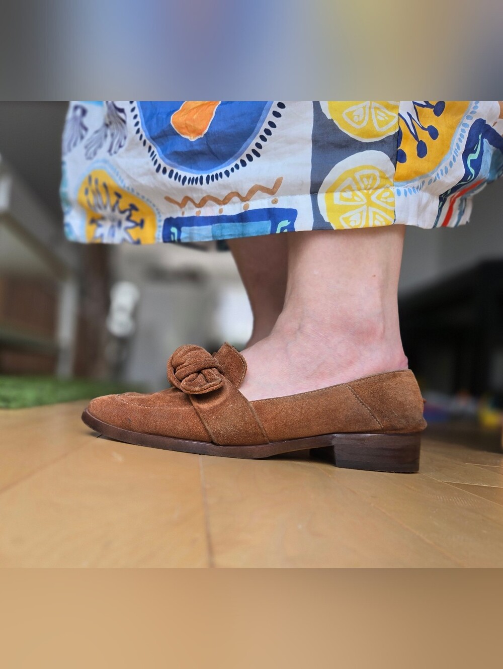 Maguire's "Valencia" Suede Knot Loafer Flats - Brown